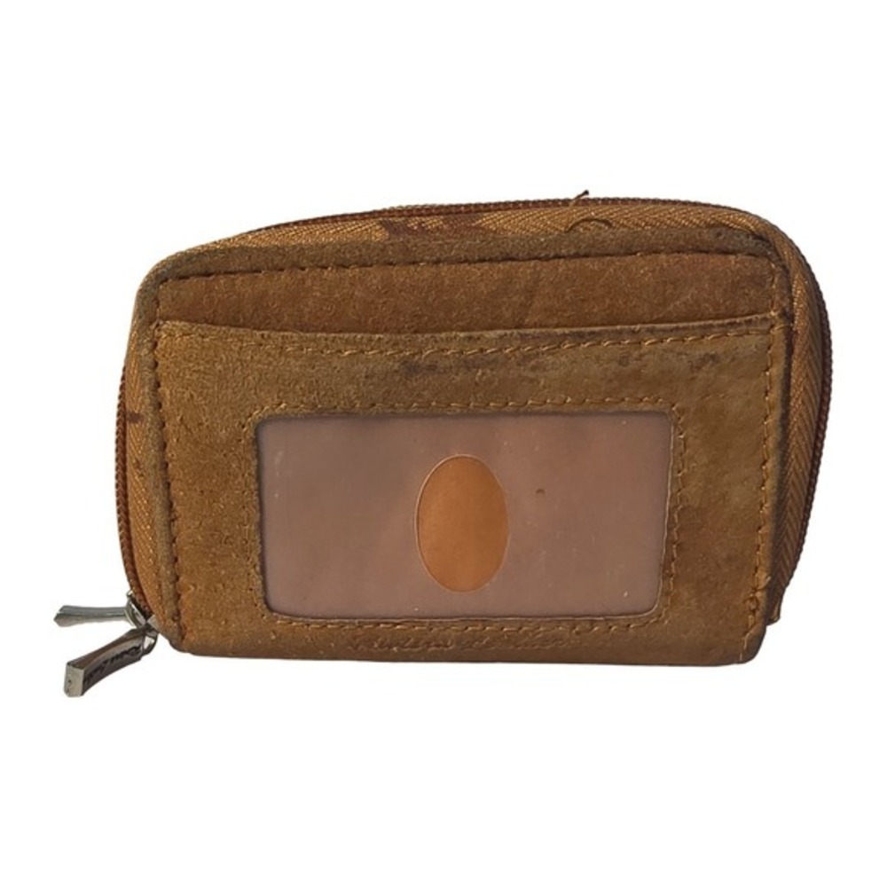 Suede Wallet Unbranded Zip Around Brown Multi Slot‎ ID Window Coin Pouch